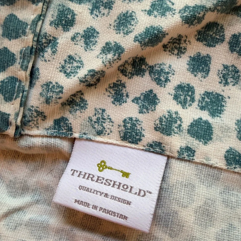 THRESHOLD 54x84 Deep Sage Green Print Cotton Blend Set of 2 Curtain Panels